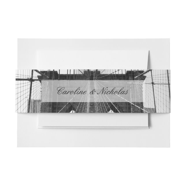 Cintas Para Invitaciones Puente de Brooklyn de NYC, Boda de Nueva York (Anverso Ejemplo)