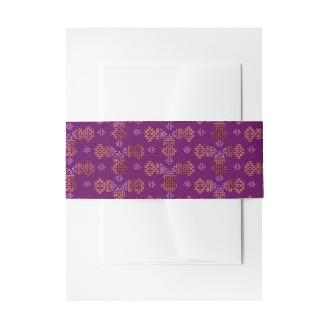 Cintas Para Invitaciones Purple Minimal Tamil Kolam Pongal Design (Anverso Ejemplo)