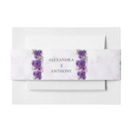 Cintas Para Invitaciones Purple Watercolor Chrysanthemum Wedding
