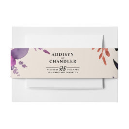 Cintas Para Invitaciones Púrpura encantada + Boda Naranja Floral Halloween