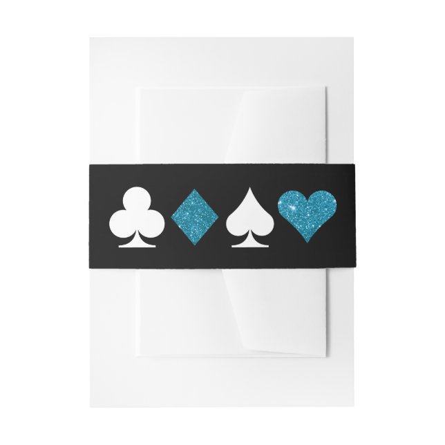 Cintas Para Invitaciones Purpurina azul Vegas Destiny Malibu (Anverso Ejemplo)