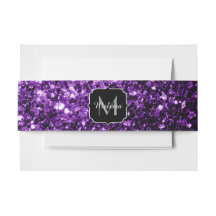 Purpurina brillante oscuro morado chispas Monogram