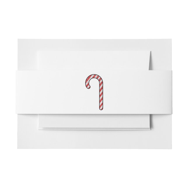 Cintas Para Invitaciones Purpurina Candy Cane (Anverso Ejemplo)