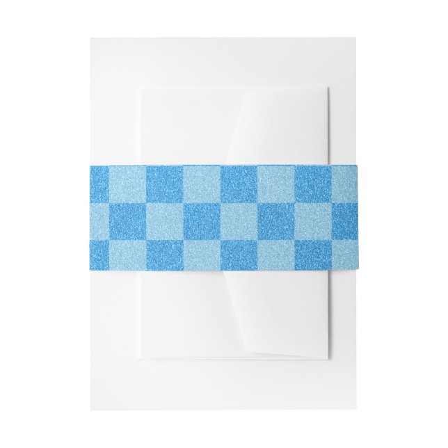 Cintas Para Invitaciones Purpurina de cuadros azules (Anverso Ejemplo)