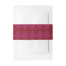 Cintas Para Invitaciones Purpurina de diamantes rosados y rojos