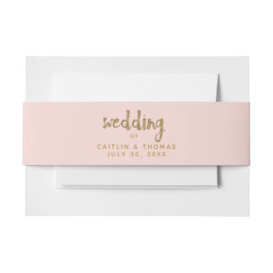 Cintas Para Invitaciones Purpurina de oro Rubor Pink Custom Wedding