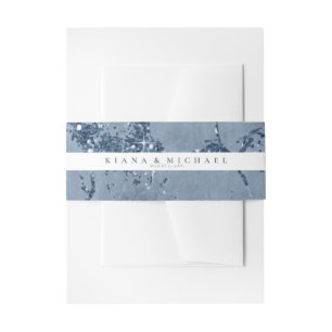 Cintas Para Invitaciones Purpurina de piedra Boda Stripe Dusty Blue ID647