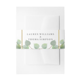 Cintas Para Invitaciones Purpurina Eucalpytus Gold