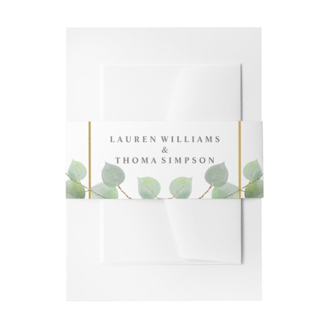 Cintas Para Invitaciones Purpurina Eucalpytus Gold (Anverso Ejemplo)