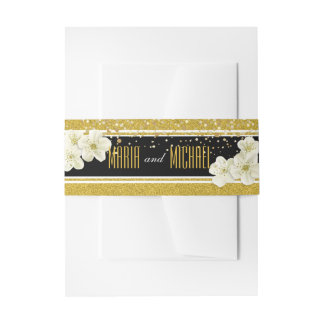 Cintas Para Invitaciones Purpurina Flores Boda Stationery