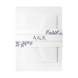 Cintas Para Invitaciones Purpurina gris azul Boda de hojas botánicas