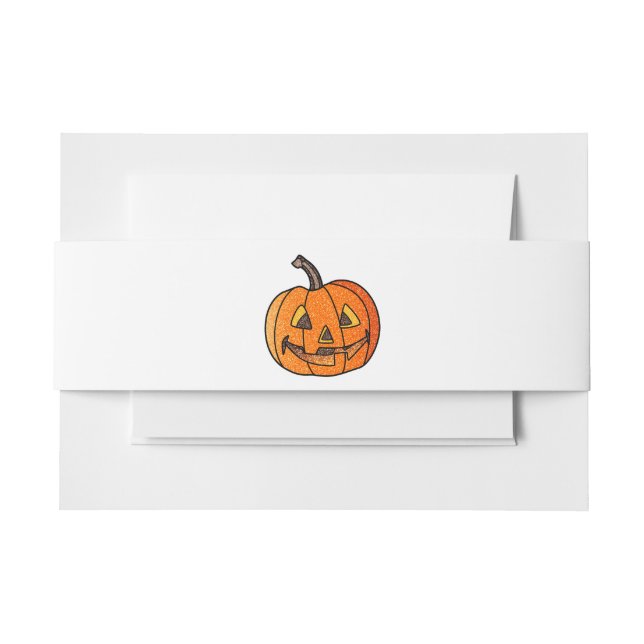 Cintas Para Invitaciones Purpurina Jack O'Lantern (Anverso Ejemplo)