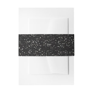 Cintas Para Invitaciones Purpurina negro y de plata brillante