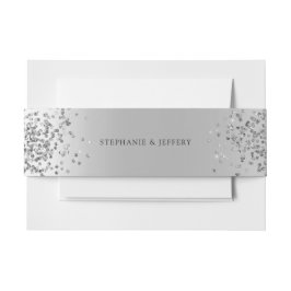 Cintas Para Invitaciones Purpurina Relieve metalizado plateado Sparkle Eleg