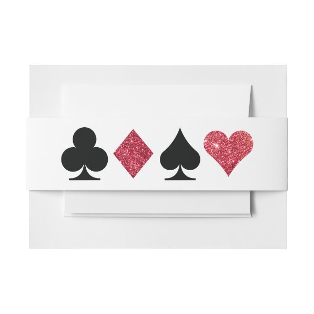 Cintas Para Invitaciones Purpurina rojo Las Vegas Invitación a la boda Bell (Anverso Ejemplo)