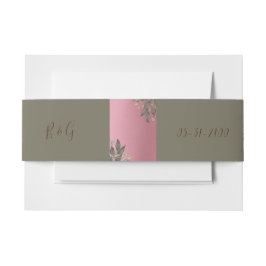 Cintas Para Invitaciones purpurina rosa omántico vegetación eucalipto boda