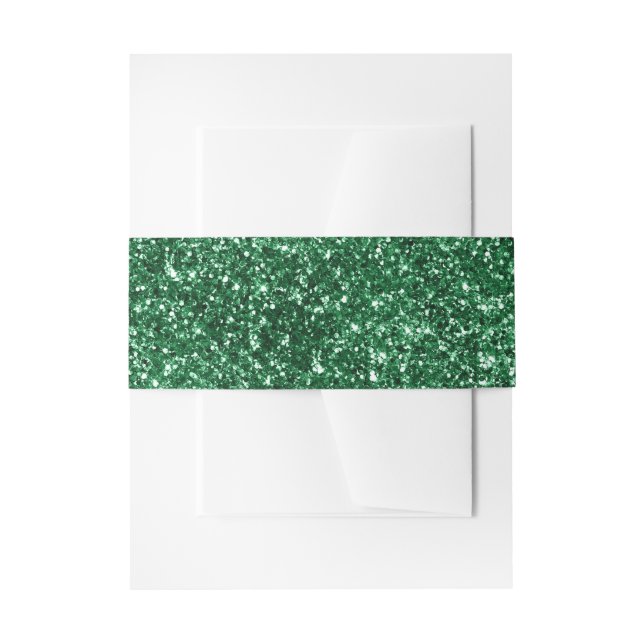 Cintas Para Invitaciones Purpurina Verde Forestal Faux (Anverso Ejemplo)