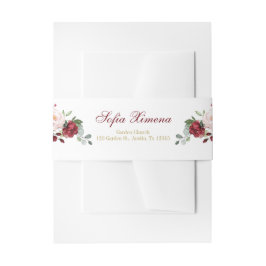 Cintas Para Invitaciones Quinceañera floral roja y rosa