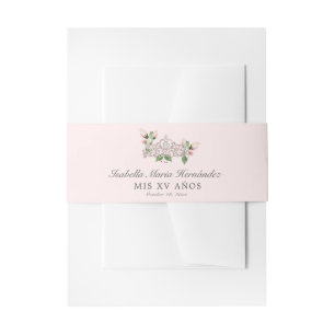 Cintas Para Invitaciones Quinceañera rosa elegante