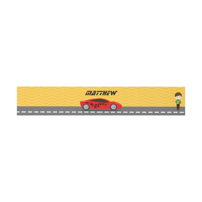 Cintas Para Invitaciones Race Car Driver (Superficie plana)