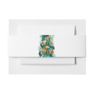 Cintas Para Invitaciones Rama con hojas doradas Ginko Biloba