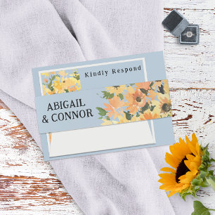 Cintas Para Invitaciones Rama de Girasoles Rústicos Aquarela