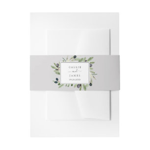 Cintas Para Invitaciones Rama de oliva moderna Boda gris