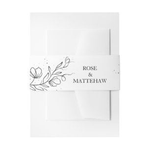 Cintas Para Invitaciones Rama florecida y gotas de tinta Invitación Invit