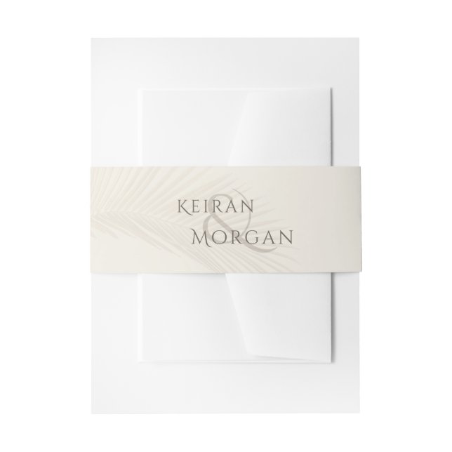 Cintas Para Invitaciones Rama Tropical de Ampersand Palm Leaf Beach (Anverso Ejemplo)