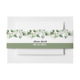 Cintas Para Invitaciones Ramas con vegetación y boda de flores blancas