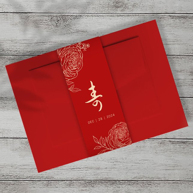 Cintas Para Invitaciones Ranunculus longevity Birthday Belly Band Portrait (Subido por el creador)