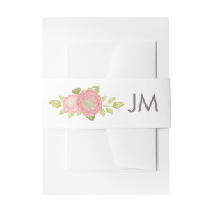 Cintas Para Invitaciones Ranunculus Monograma Boda Floral