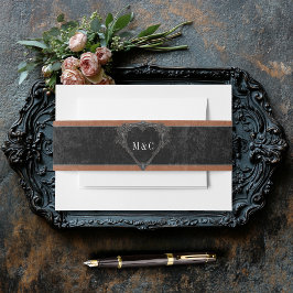 Cintas Para Invitaciones Raven negro gótico y Boda de óxido de Rosas negros