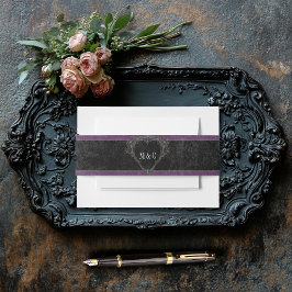 Cintas Para Invitaciones Raven negro gótico y Boda morado Rosas negros