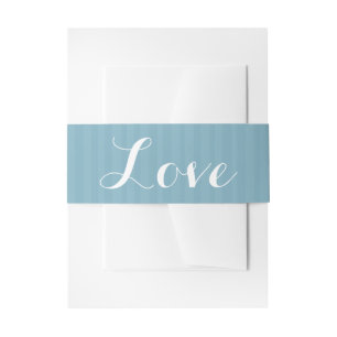 Cintas Para Invitaciones Rayas Azules Boda Amor Blanco
