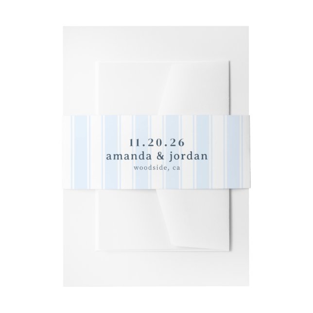 Cintas Para Invitaciones Rayas Azules Tranquilas (Anverso Ejemplo)