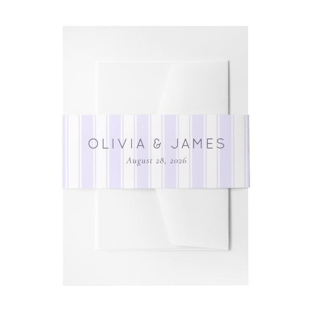 Cintas Para Invitaciones Rayas de Lavanda Elegantes (Anverso Ejemplo)
