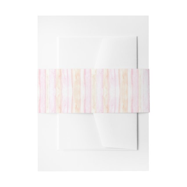 Cintas Para Invitaciones Rayas rosadas de acuarela (Anverso Ejemplo)