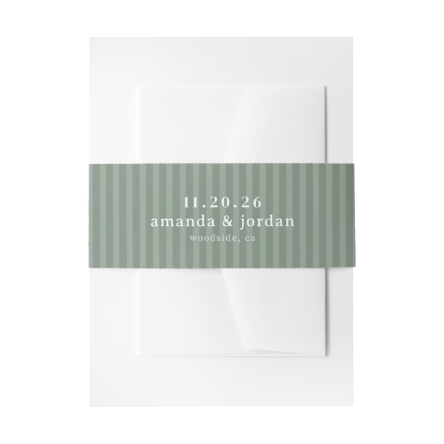 Cintas Para Invitaciones Rayas Verdes Serenas (Anverso Ejemplo)