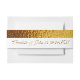 Cintas Para Invitaciones Real Boda Banda Belly brillante dorada