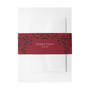 Cintas Para Invitaciones Red Black Swirl Gothic Boda