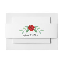 Cintas Para Invitaciones Red Floral Greenery Foliage