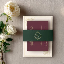 Cintas Para Invitaciones Regency Era Wedding Belly Band with Monogram Crest