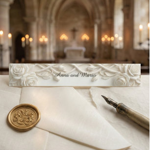 Cintas Para Invitaciones Relieve de yeso tallado falso floral marfil