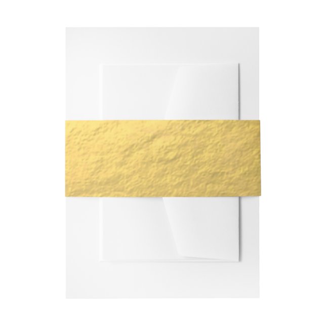 Cintas Para Invitaciones Relieve metalizado dorado elegante impreso (Anverso Ejemplo)