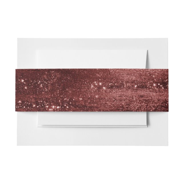 Cintas Para Invitaciones Relieve metalizado Glitzy | Henna Crimson Red Faux (Anverso Ejemplo)