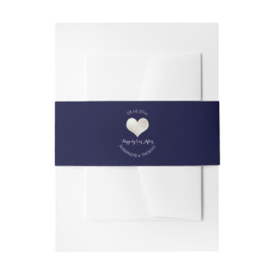 Cintas Para Invitaciones Relieve metalizado plateado PixDezines Heart Faux