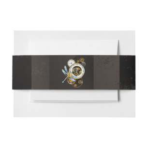 Cintas Para Invitaciones Reloj de vapor con libélula mecánica