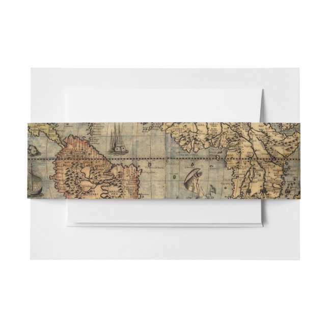 Cintas Para Invitaciones Renacimiento del Mapa Antiquev de Forlani de 1565 (Anverso Ejemplo)