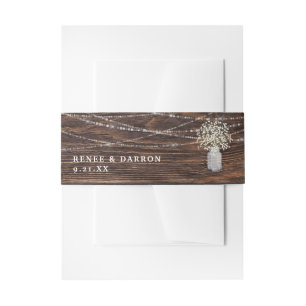 Cintas Para Invitaciones Respiración del bebé, jabón, madera y hilos floral